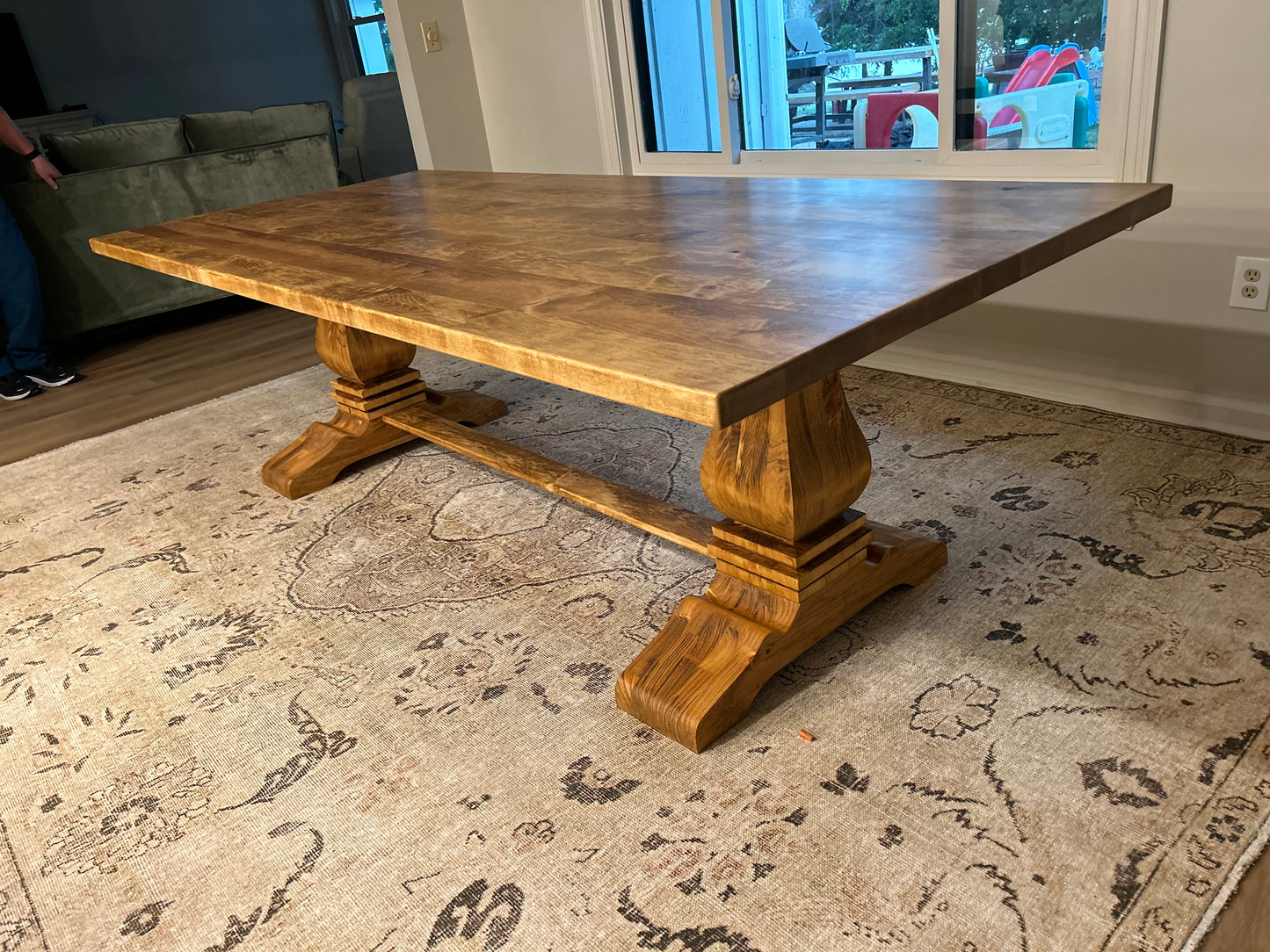 Flora Farmhouse Double Pedestal Table