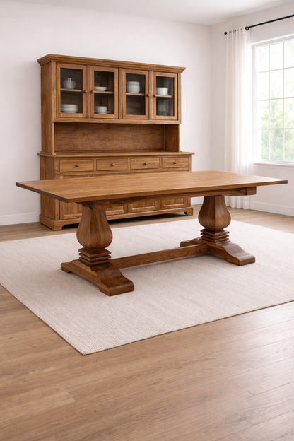 Flora Farmhouse Double Pedestal Table