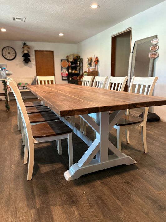 Classic X Frame Farmhouse Table