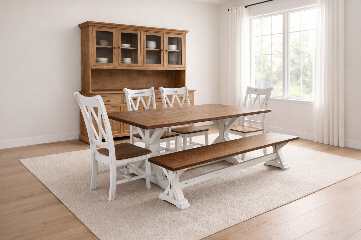 Classic X Frame Farmhouse Table