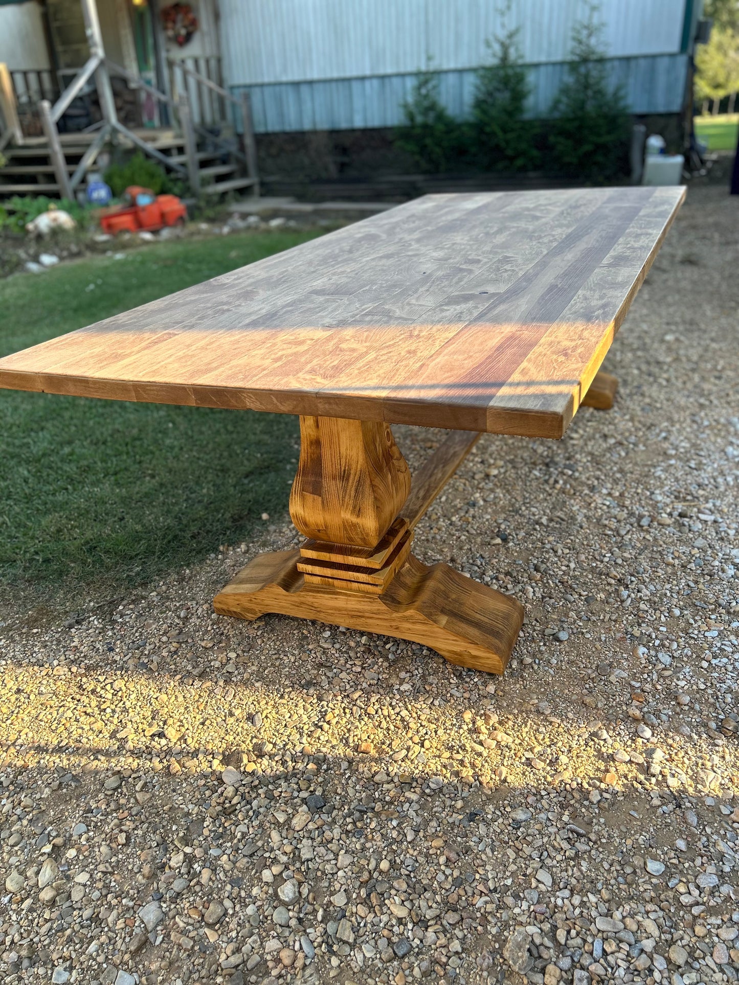 Flora Farmhouse Double Pedestal Table